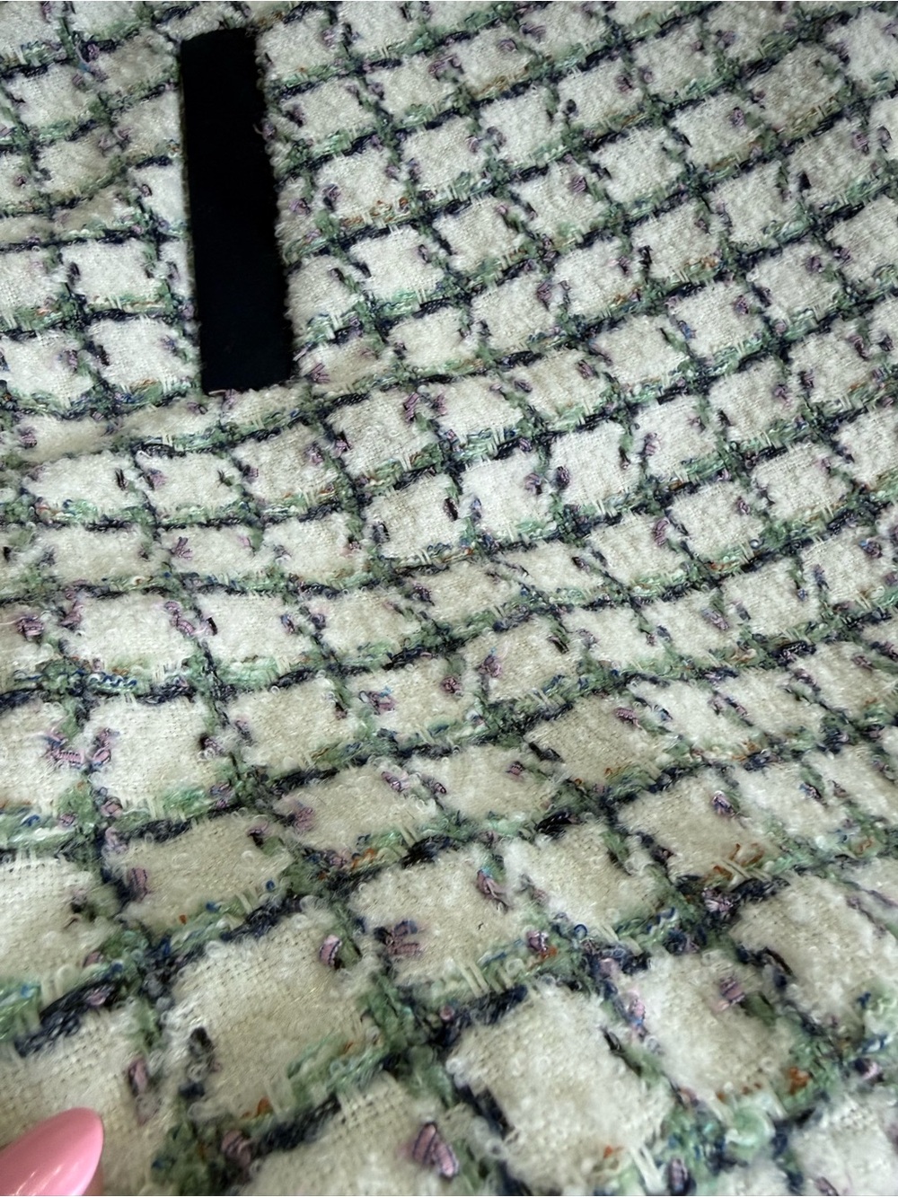 MARBLE Tweed Jacket with Black Trim and Pastel Accents - Picture 8 of 11